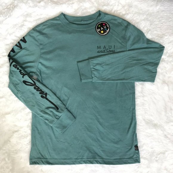 MAUI AND SONS BLUE LONG SLEEVE T-SHIRT SIZE S - Picture 2 of 7